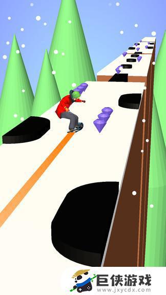 方块单板滑雪手机游戏